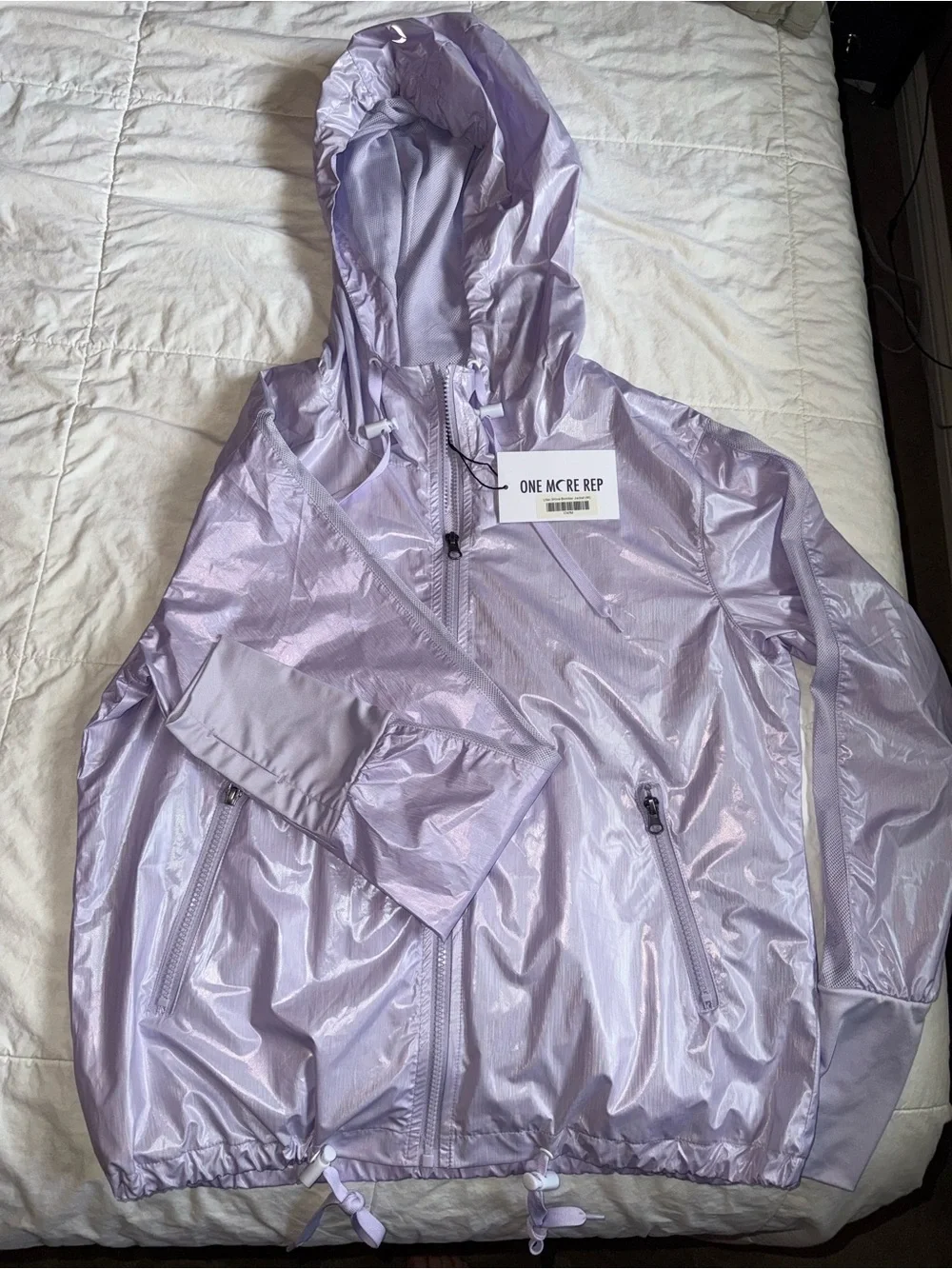 Zyia Lilac Shine Windbreaker Jacket with Hood - Picture 3 of 4